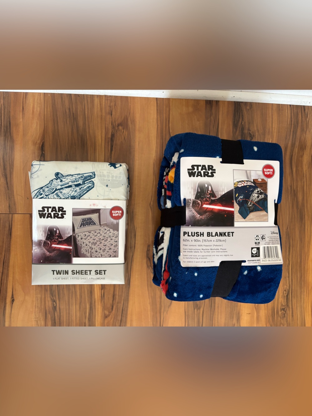 new Star Wars twin sheet set and plush blanket